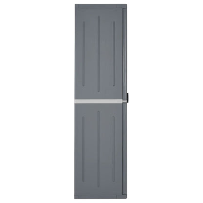 vidaXL Garden Storage Cabinet Grey 65x45x172 cm PP Rattan