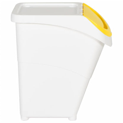 vidaXL Stackable Waste Bins with Lids 3 pcs White PP 120 L
