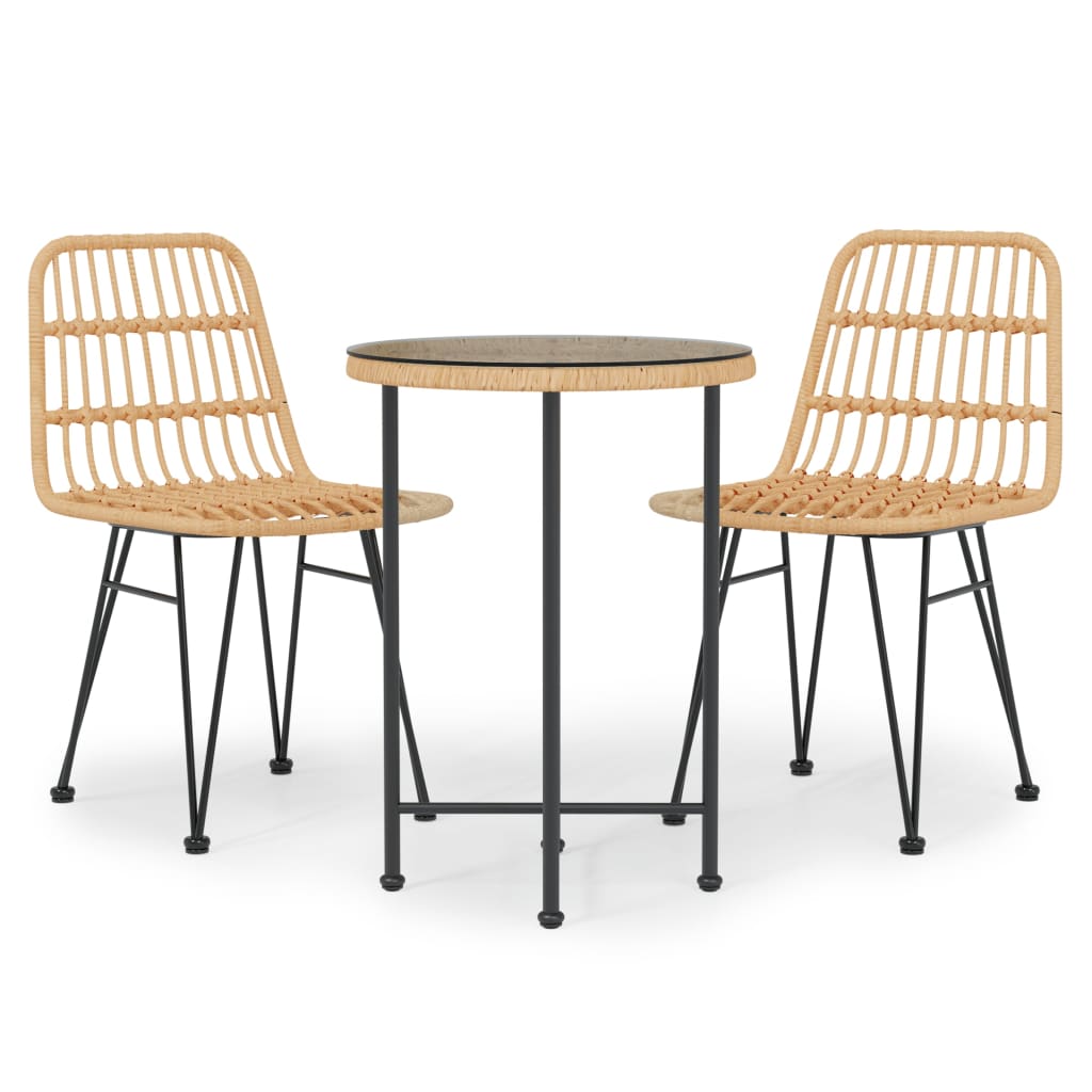 vidaXL Garden Dining Set | Black | Steel | Garden Dining Set | Round | Modern
