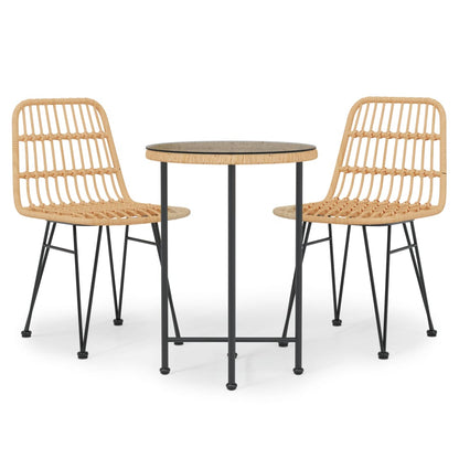 vidaXL Garden Dining Set | Black | Steel | Garden Dining Set | Round | Modern