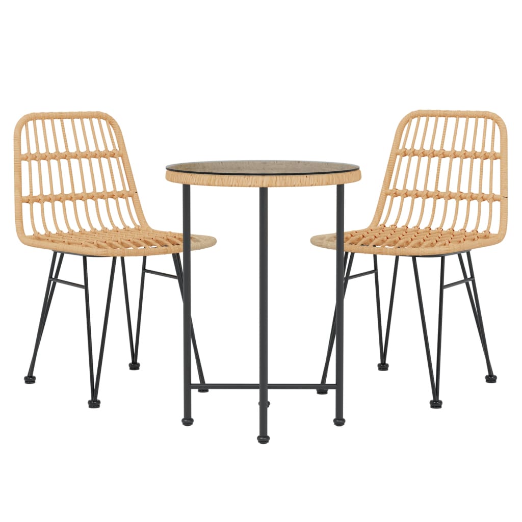 vidaXL Garden Dining Set | Black | Steel | Garden Dining Set | Round | Modern
