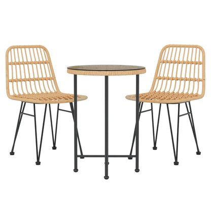 vidaXL Garden Dining Set | Black | Steel | Garden Dining Set | Round | Modern