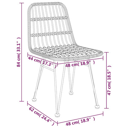vidaXL 3 Piece Garden Dining Set Poly Rattan