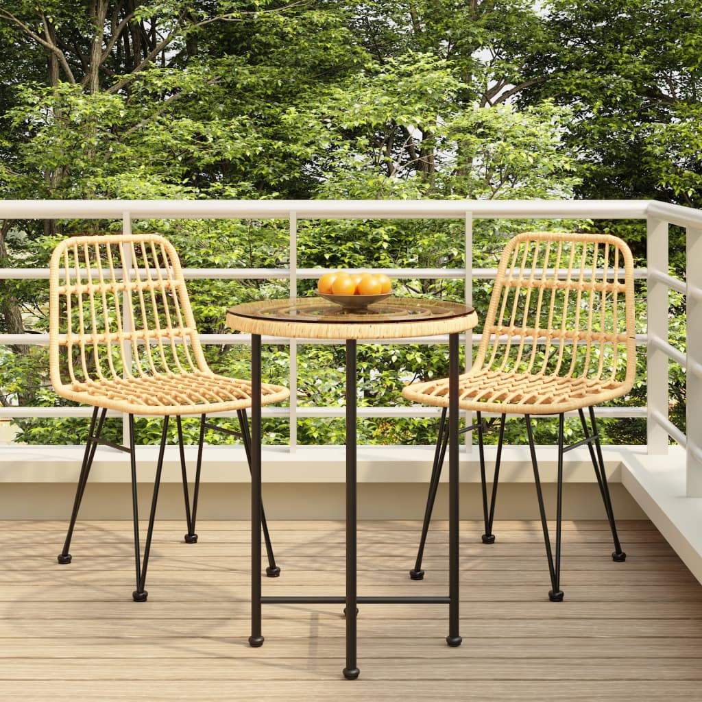 vidaXL Garden Dining Set | Black | Steel | Garden Dining Set | Round | Modern