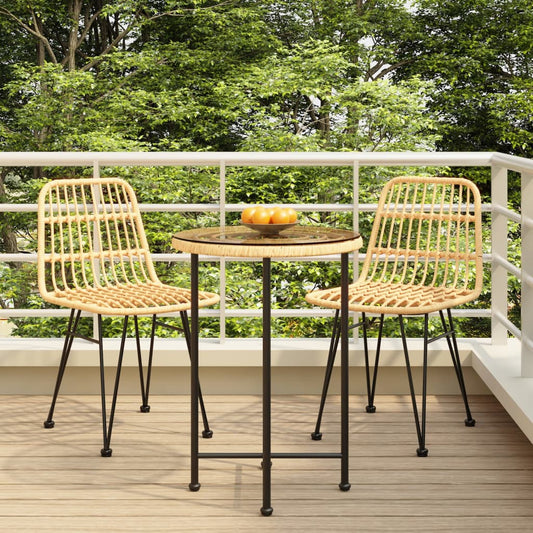 vidaXL Garden Dining Set | Black | Steel | Garden Dining Set | Round | Modern