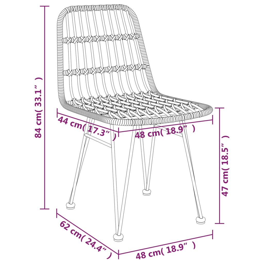 vidaXL Garden Dining Set | Black