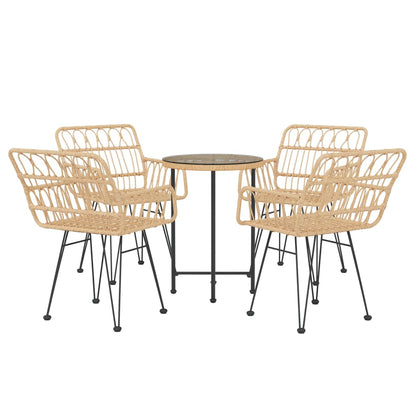 vidaXL Garden Dining Set | Black | Poly Rattan | Medium | Ergonomic