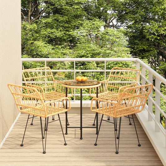 vidaXL Garden Dining Set | Black | Poly Rattan | Medium | Ergonomic