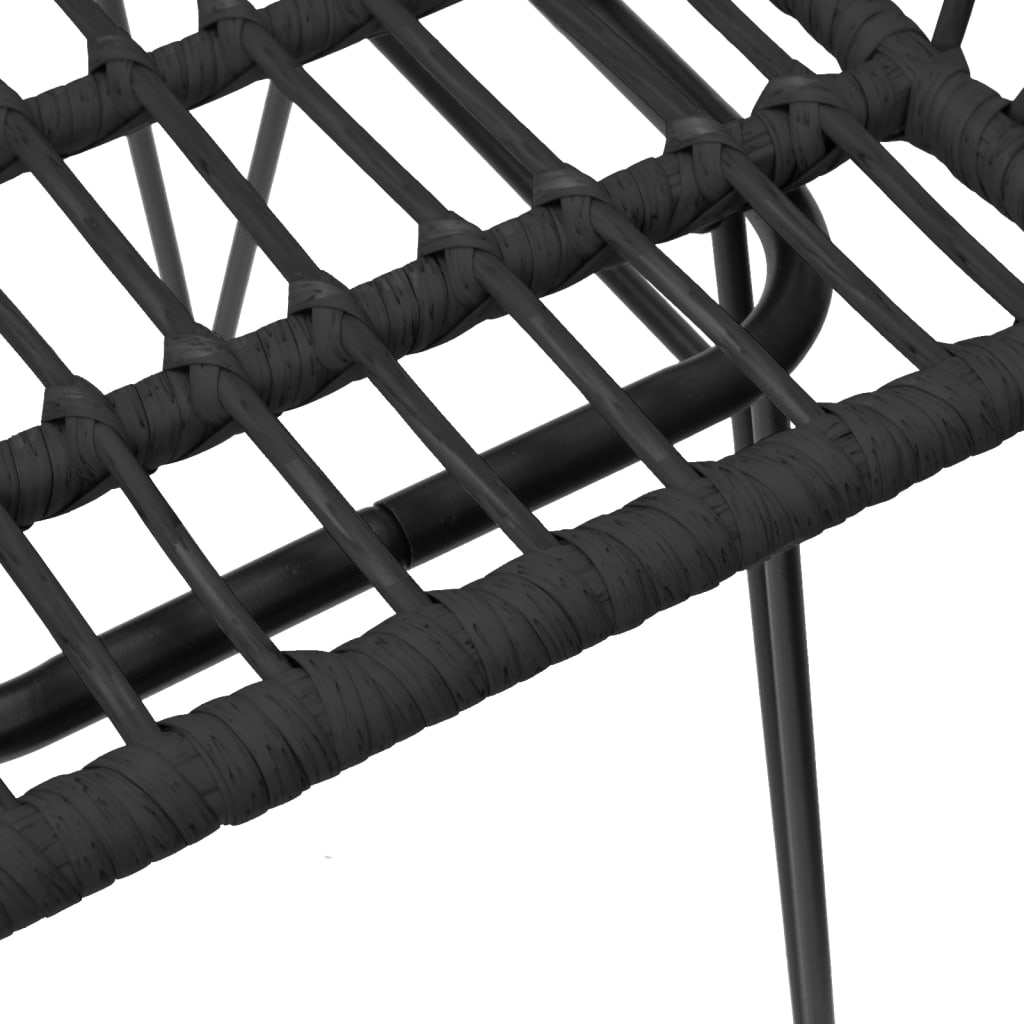 vidaXL Garden Dining Set | Black | PE rattan, steel, tempered glass