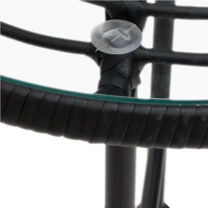 vidaXL Garden Dining Set | Black | PE rattan, steel, tempered glass