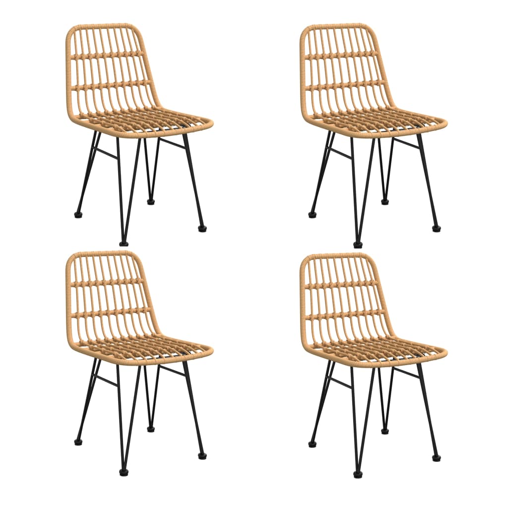 vidaXL Garden Dining Set | Black | Poly Rattan | Medium | Tough