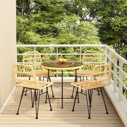vidaXL Garden Dining Set | Black | Poly Rattan | Medium | Tough