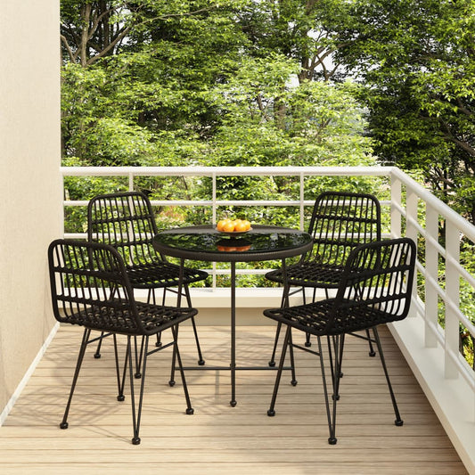 vidaXL Garden Dining Set | Black | Steel | Medium | Durable | Garden Dining Set
