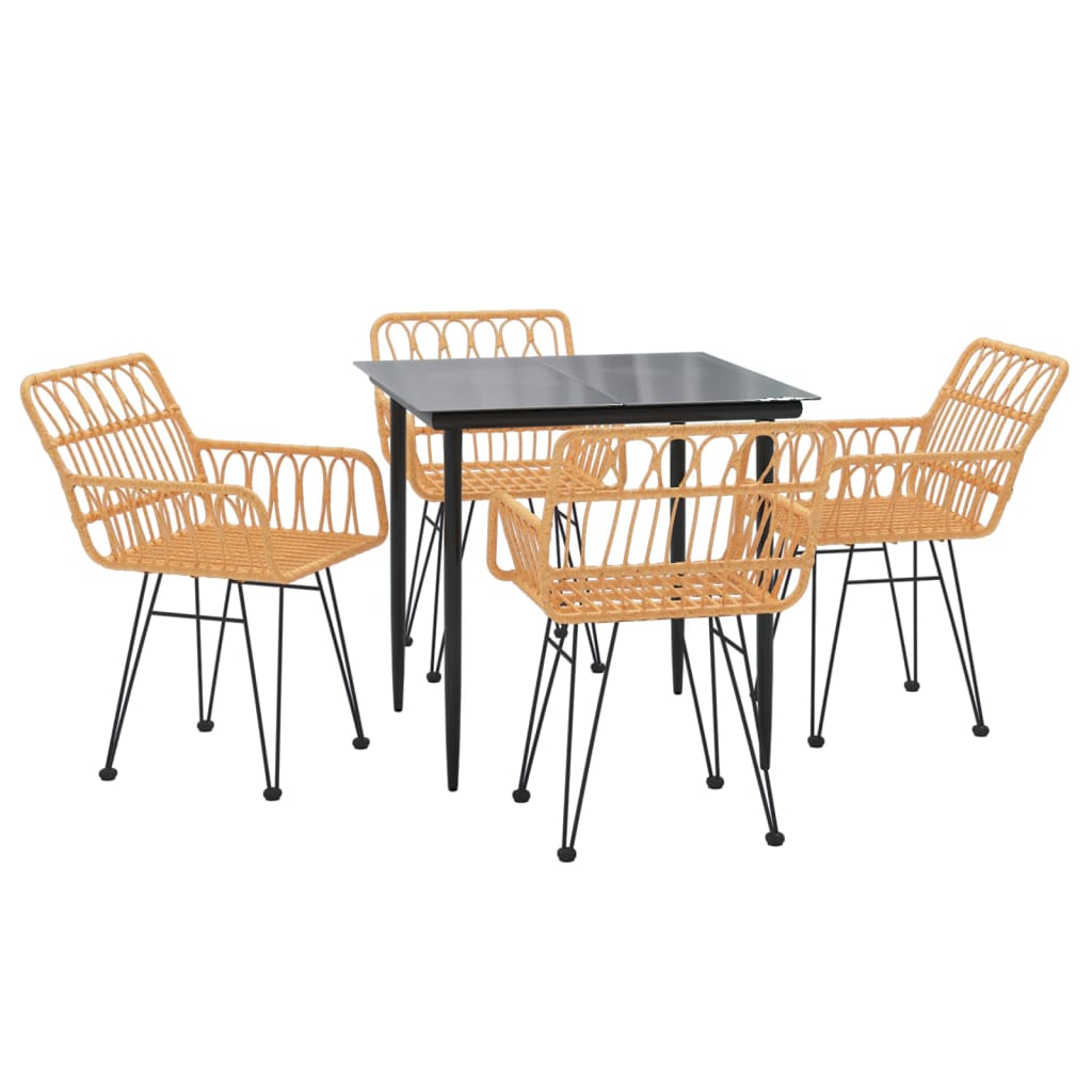 vidaXL Garden Dining Set | Black
