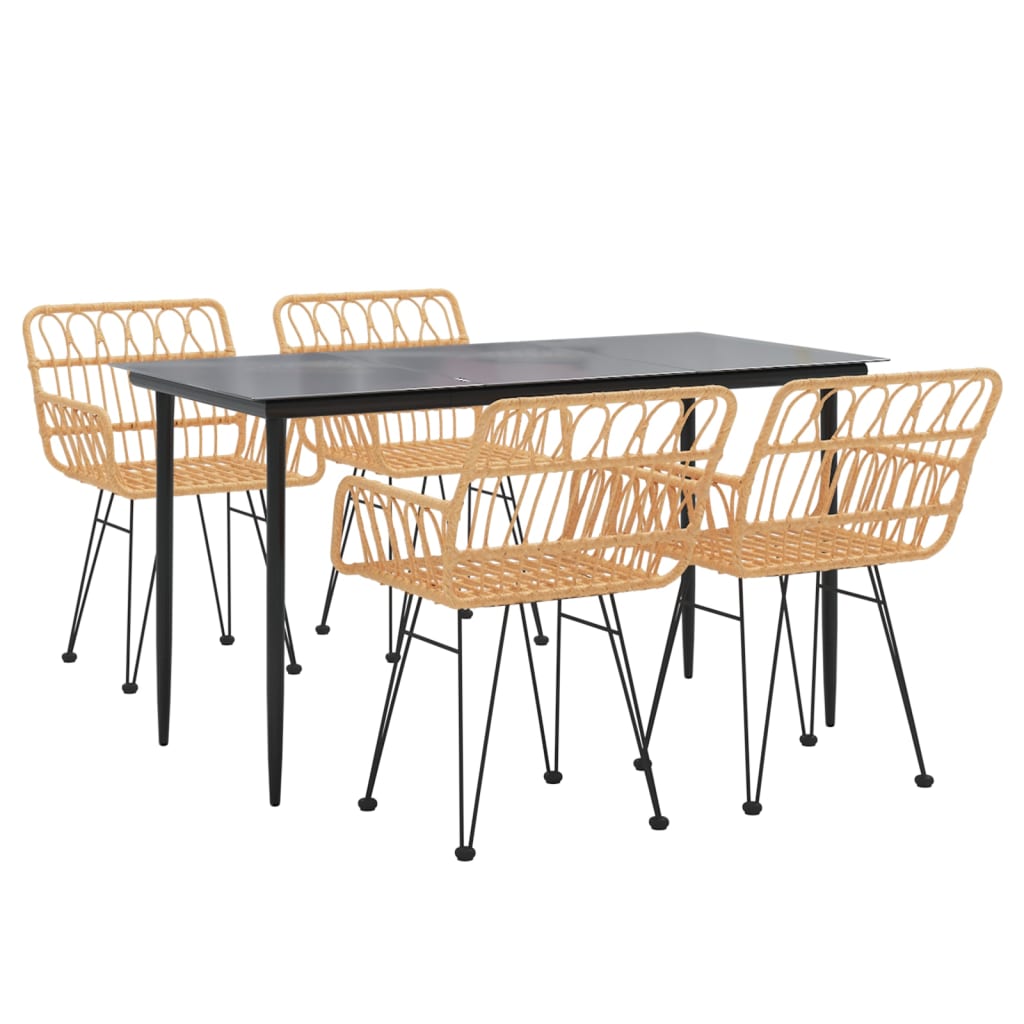 vidaXL Garden Dining Set | Black | Steel | Medium | Durable | Garden Dining Set