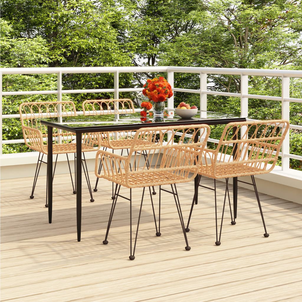 vidaXL Garden Dining Set | Black | Steel | Medium | Durable | Garden Dining Set
