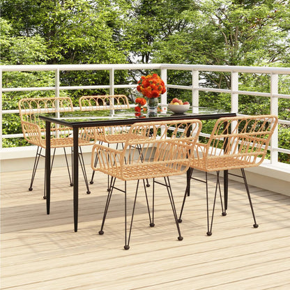 vidaXL Garden Dining Set | Black | Steel | Medium | Durable | Garden Dining Set
