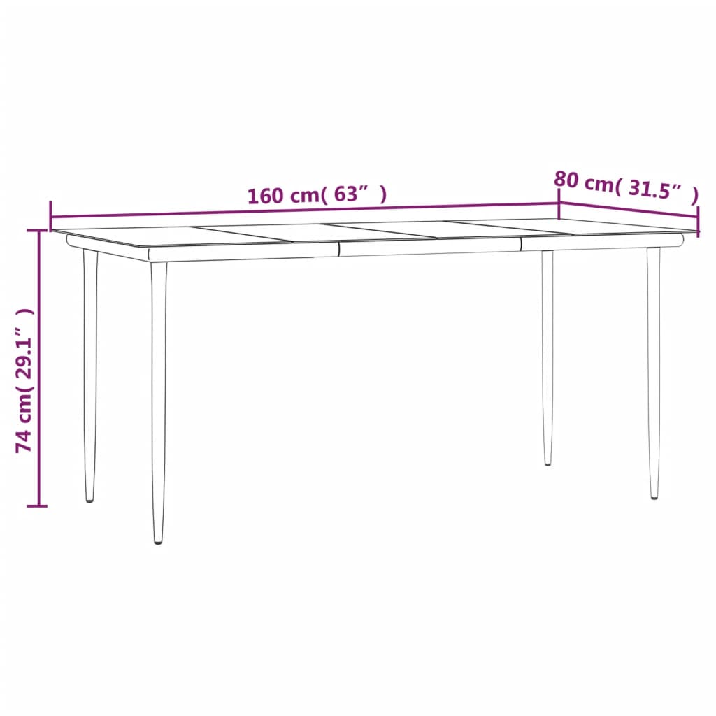 vidaXL 7 Piece Garden Dining Set Poly Rattan