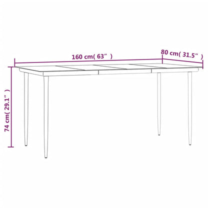 vidaXL 7 Piece Garden Dining Set Poly Rattan