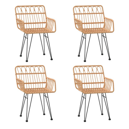 vidaXL 5 Piece Garden Dining Set Poly Rattan