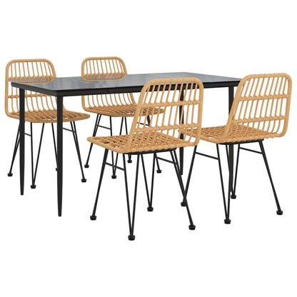 vidaXL 5 Piece Garden Dining Set Poly Rattan