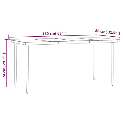vidaXL 5 Piece Garden Dining Set Poly Rattan