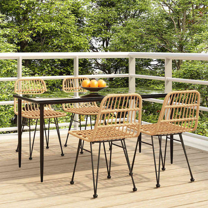 vidaXL 5 Piece Garden Dining Set Poly Rattan