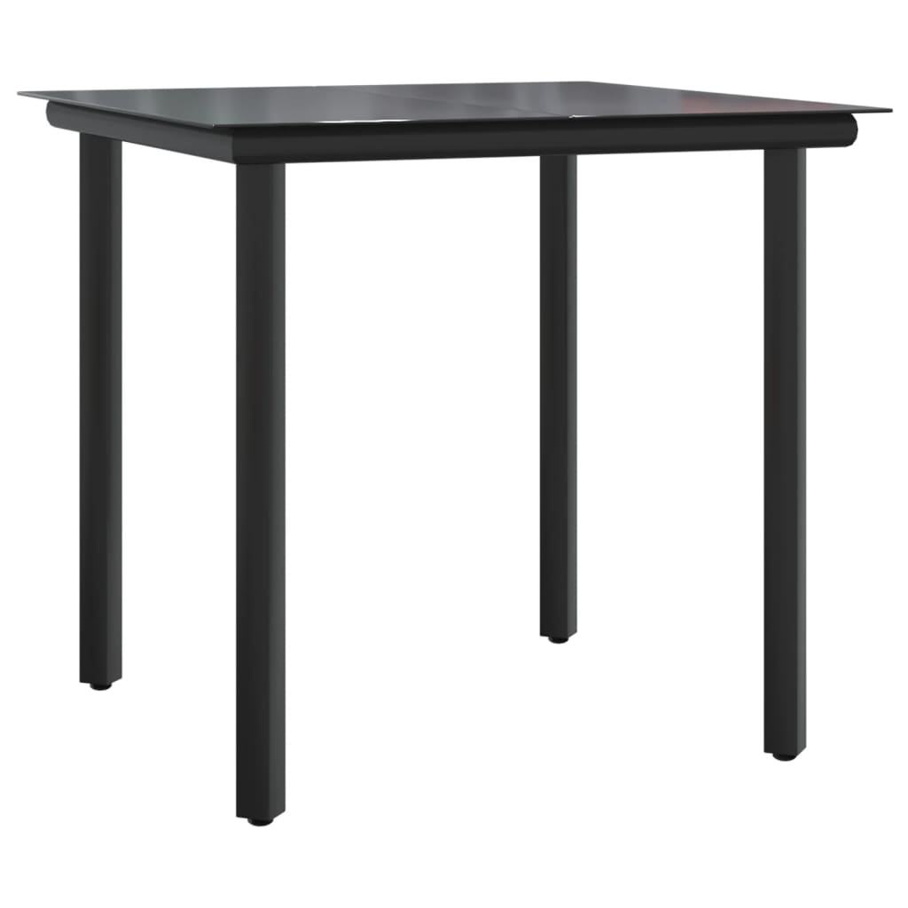 vidaXL 3 Piece Garden Dining Set Black Poly Rattan