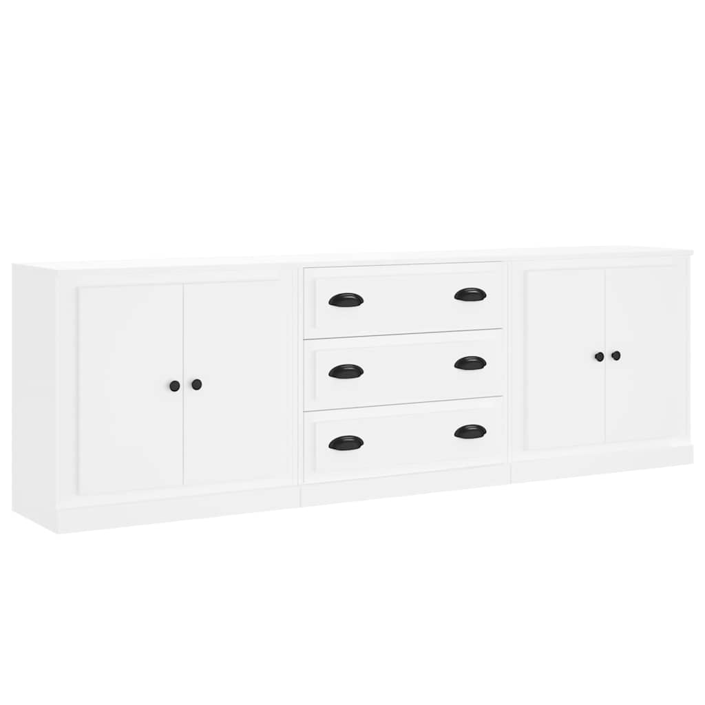 vidaXL Sideboards 3 pcs White Engineered Wood