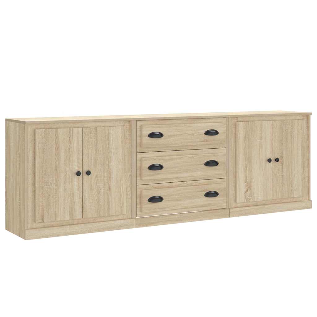vidaXL Sideboards 3 pcs Sonoma Oak Engineered Wood