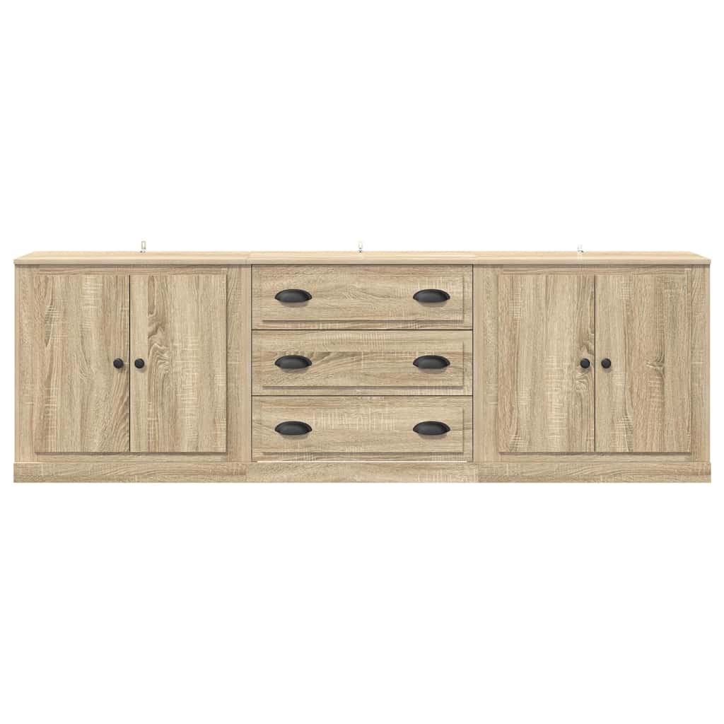 vidaXL Sideboards 3 pcs Sonoma Oak Engineered Wood