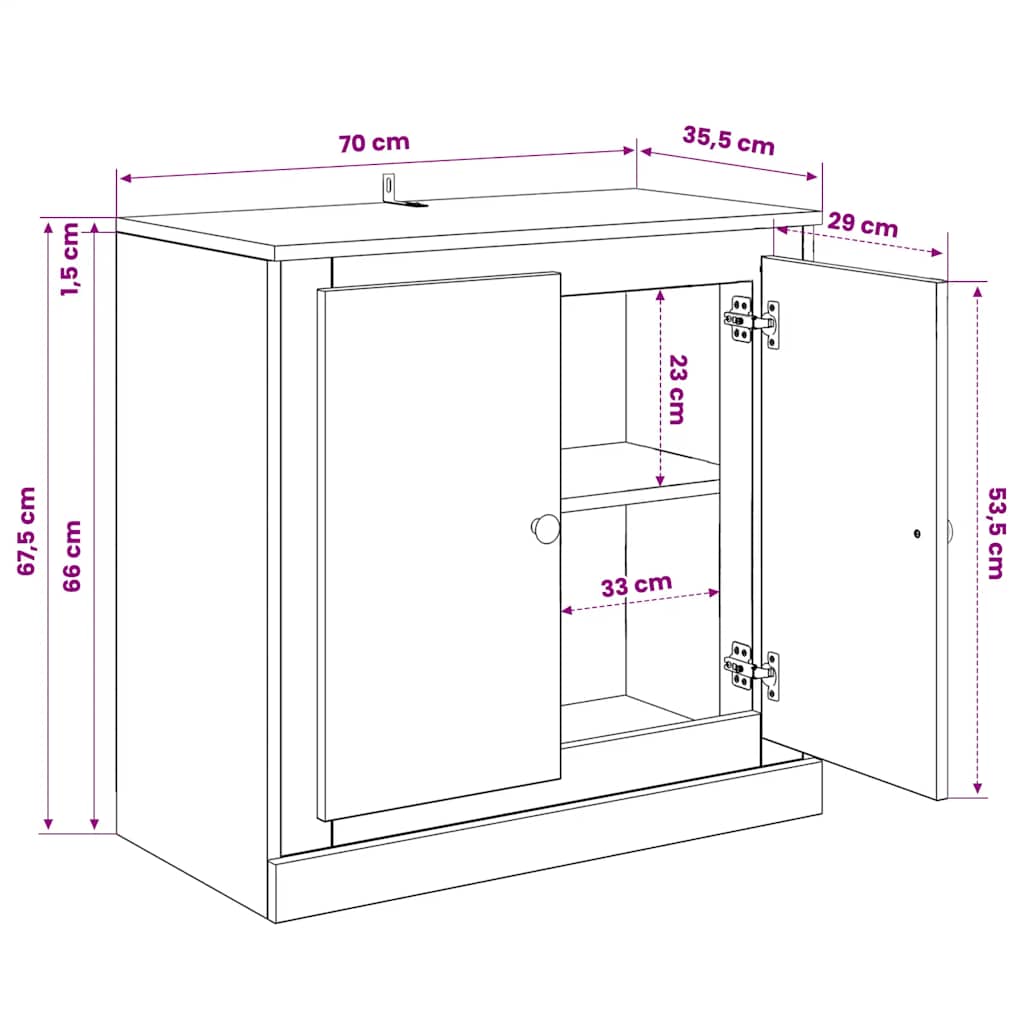 vidaXL Sideboards 3 pcs Sonoma Oak Engineered Wood