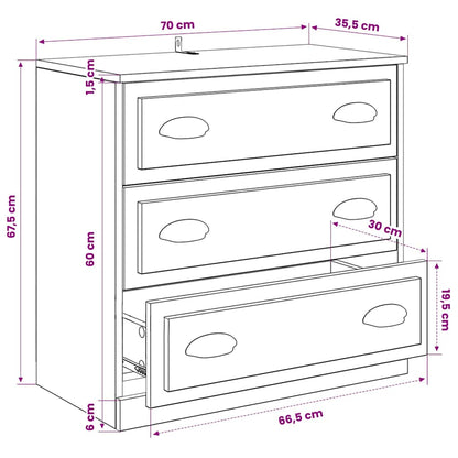 vidaXL Sideboards 3 pcs Sonoma Oak Engineered Wood