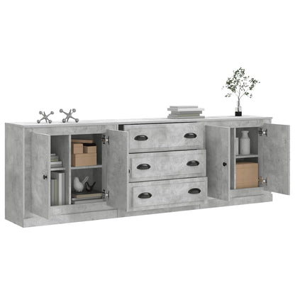 vidaXL Sideboards 3 pcs Concrete Grey Engineered Wood