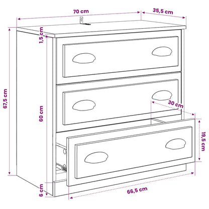 vidaXL Sideboards 3 pcs Concrete Grey Engineered Wood