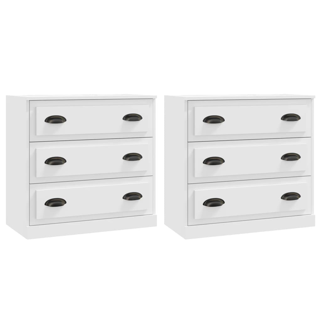 vidaXL Sideboard |  Set of 2 | White | Engineered Wood | Medium | Sideboard