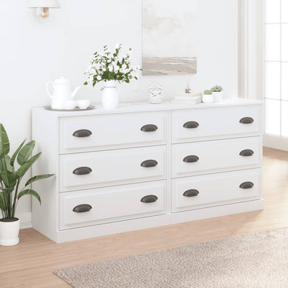 vidaXL Sideboard |  Set of 2 | White | Engineered Wood | Medium | Sideboard