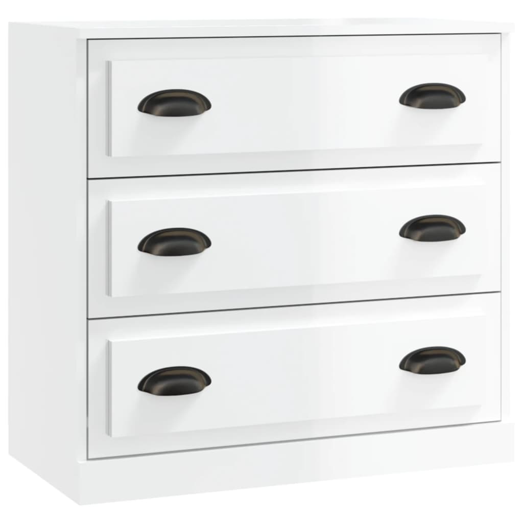 vidaXL Sideboard | Set of 2 | High Gloss White | Engineered Wood | Medium
