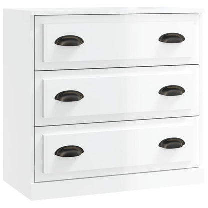 vidaXL Sideboard | Set of 2 | High Gloss White | Engineered Wood | Medium