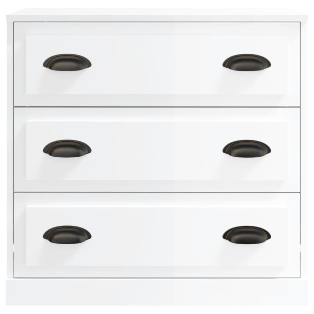 vidaXL Sideboard | Set of 2 | High Gloss White | Engineered Wood | Medium