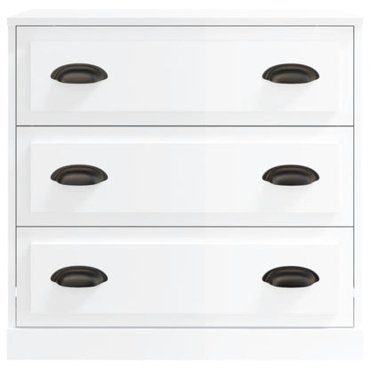 vidaXL Sideboard | Set of 2 | High Gloss White | Engineered Wood | Medium