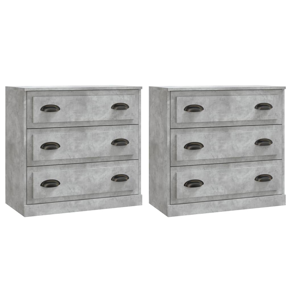 vidaXL Sideboard | Set of 2 | Concrete grey | Engineered wood | Medium