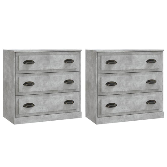 vidaXL Sideboard | Set of 2 | Concrete grey | Engineered wood | Medium