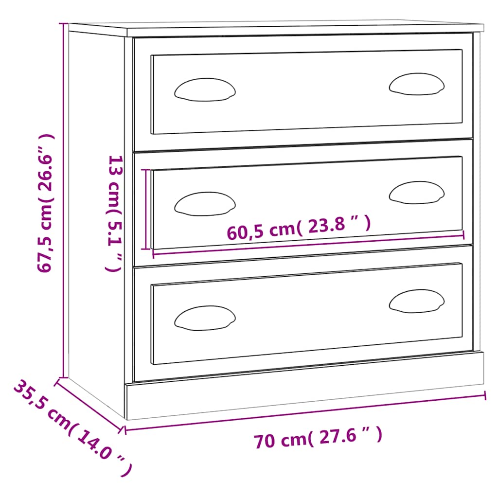 vidaXL Sideboards 2 pcs Concrete Grey Engineered Wood