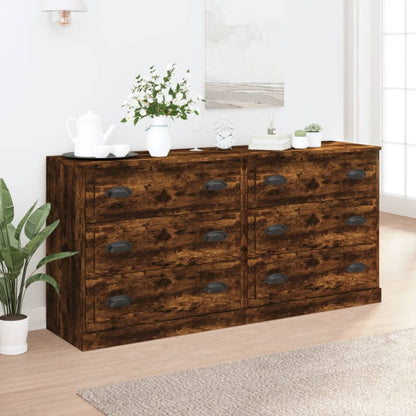 vidaXL Sideboards 2 pcs Smoked Oak Engineered Wood