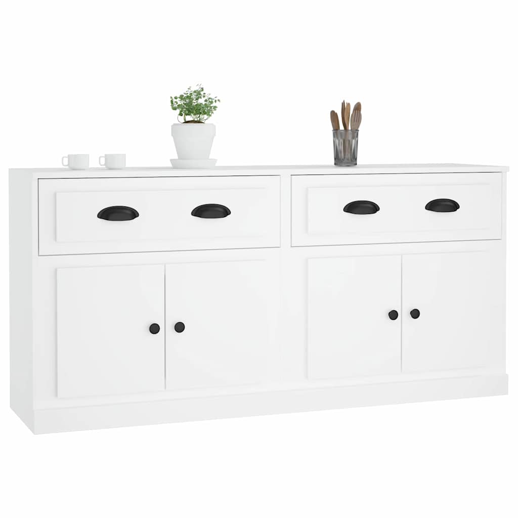 vidaXL Sideboards 2 pcs White Engineered Wood
