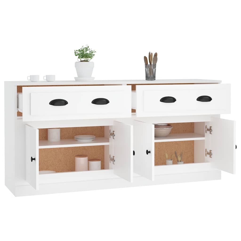 vidaXL Sideboards 2 pcs White Engineered Wood