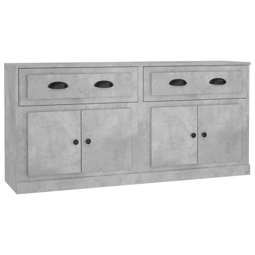 vidaXL Sideboards 2 pcs Concrete Grey Engineered Wood