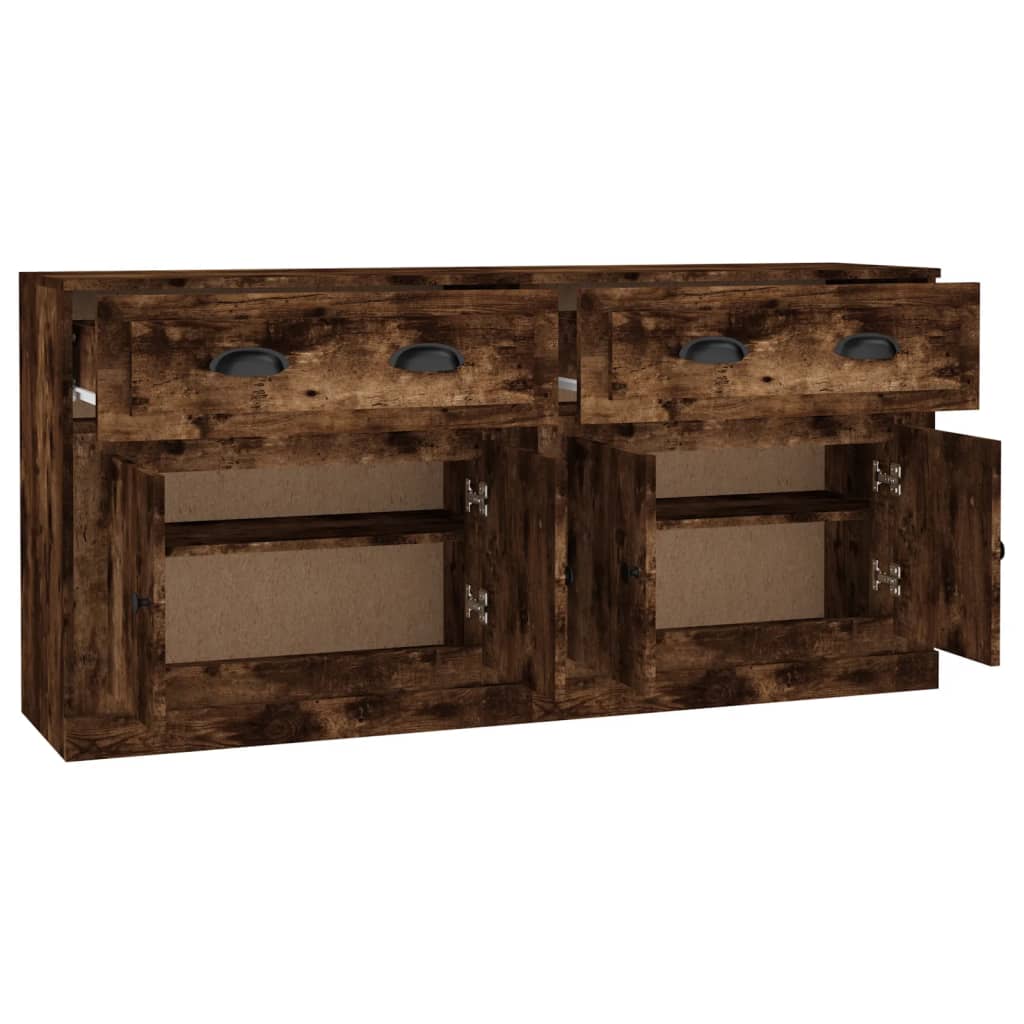 vidaXL Sideboards 2 pcs Smoked Oak Engineered Wood