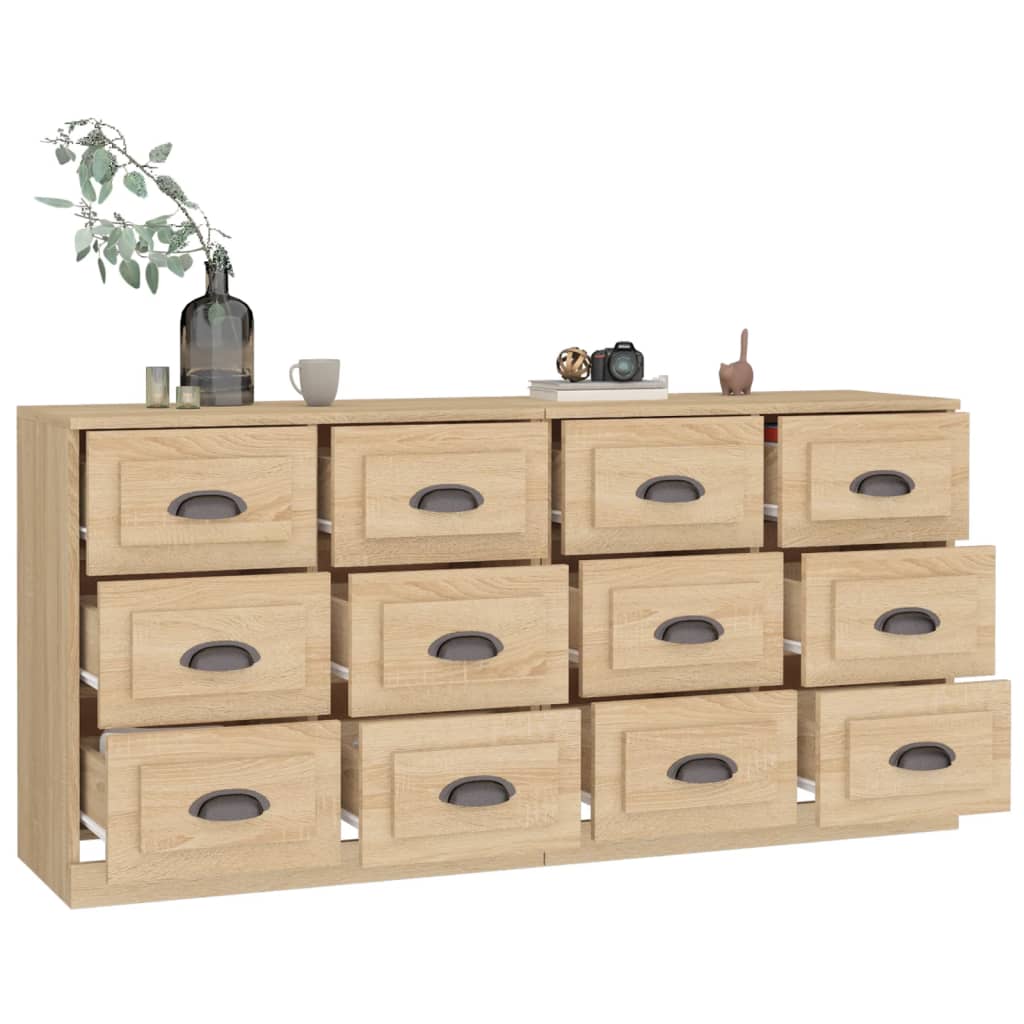 vidaXL Sideboards 2 pcs Sonoma Oak Engineered Wood